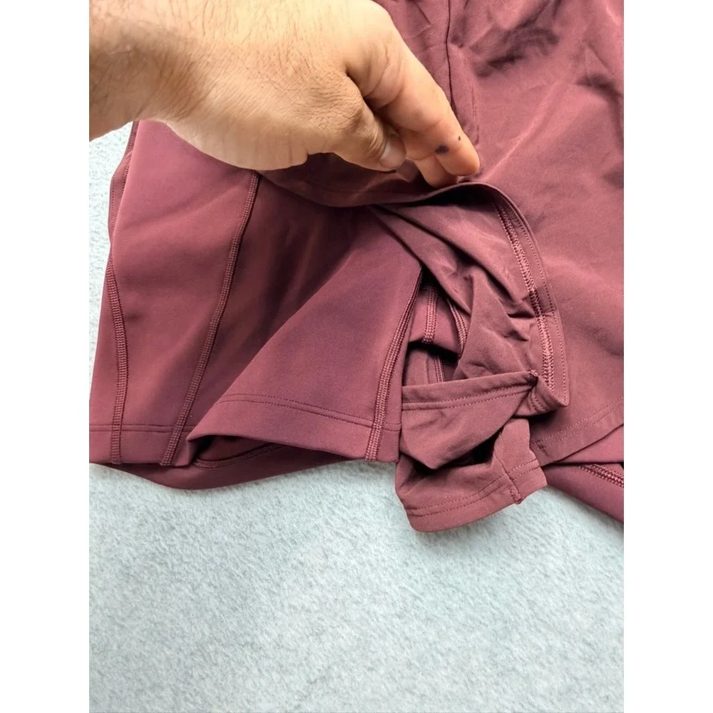 Nike Dri-FIT 2-in-1 Training Shorts Burgundy Womens XS High Rise Running